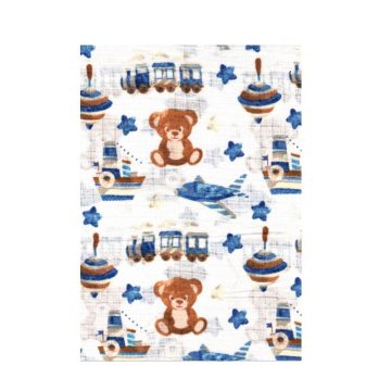 BS Textil pelenka 1db-os - Macis Kék Járművekkel