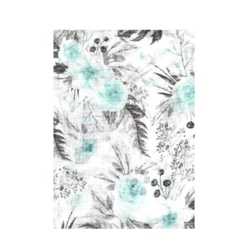 BS Textil pelenka 1db-os - Menta/Szürke Virág