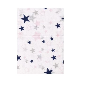 BS Textil pelenka 1db-os - Rózsaszín/Kék Csillagos