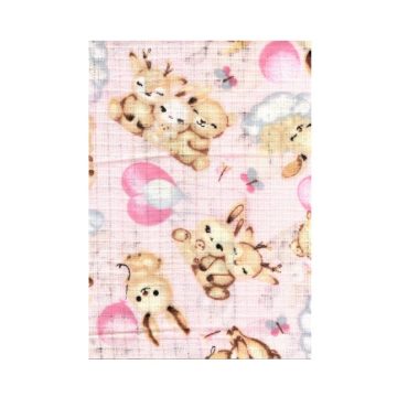 BS Textil pelenka 1db-os - Rózsaszín Őzikés