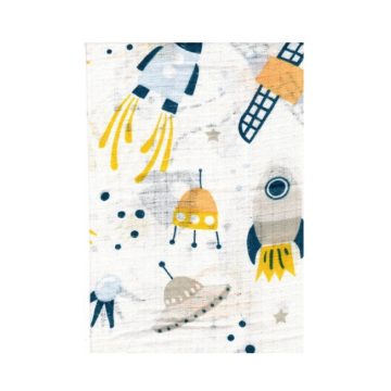 BS Textil pelenka 1db-os - Sárga/Kék Űrhajós