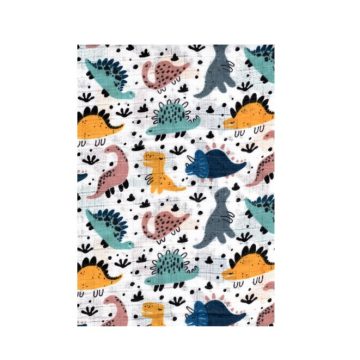 BS Textil pelenka 1db-os - Menta/Sárga Dinók 