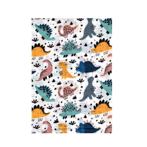 BS Textil pelenka 1db-os - Menta/Sárga Dinók 