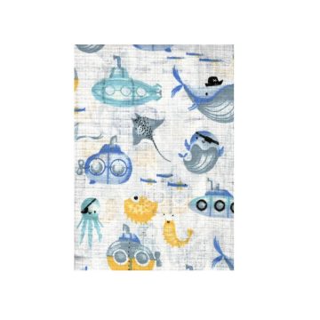 BS Textil pelenka 1db-os -Tengeralattjáró Kék/Sárga