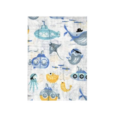 BS Textil pelenka 1db-os -Tengeralattjáró Kék/Sárga