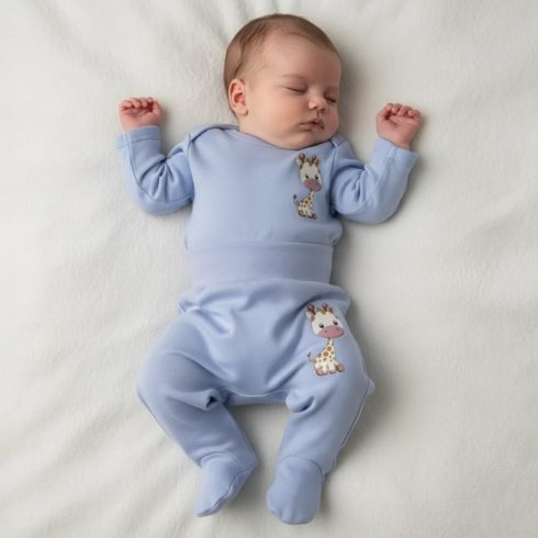 Babastar Pamut pocaknadrág mintával 56 - Kék Zsiráfos