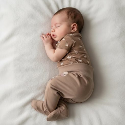 Babastar Pamut pocaknadrág mintával 56 - Bézs Zsiráf Lány