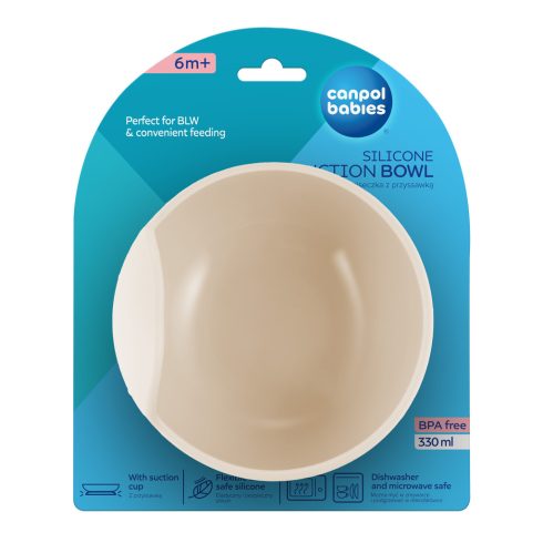 Canpol Babies Szilikon Tapadókorongos Mély Tányér - Krém