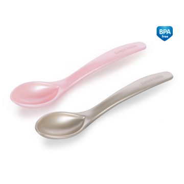 Canpol Babies Műanyag Kanál 2 db-os - Rózsaszín/Szürke