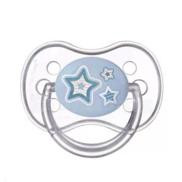   Canpol Babies Szimmetrikus Játszócumi 6-18m+ - Áttetsző/Kék Csillag