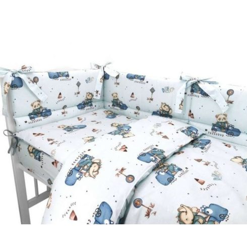 BS Ágyneműgarnitúra 3 részes - Kék Dino Autó