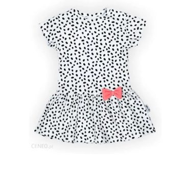   Nicol Lányka Nyári Pamut Ruha - Fehér/Fekete Pöttyös 110