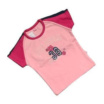   Lányka Póló - Rózsaszín Nyomott mintával "For Girl" 98 (KIÁRUSÍTÁS)