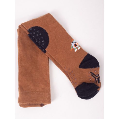 Yo Club! Pamut Harisnyanadrág csúszásgátlós - Barna Robotos 68/74