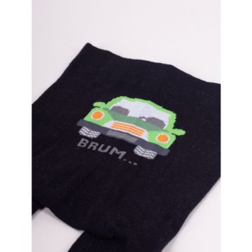   Yo Club! Pamut Harisnyanadrág csúszásgátlós - Fekete Autós 68/74