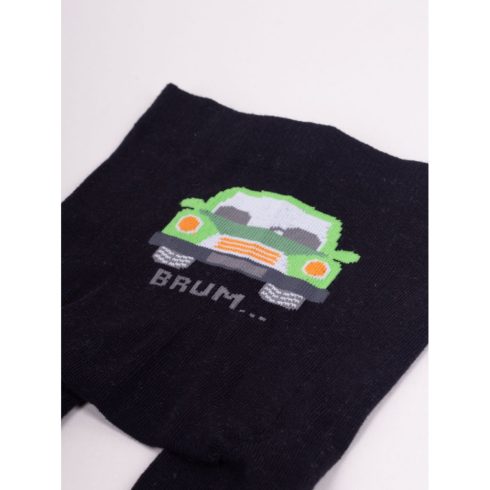 Yo Club! Pamut Harisnyanadrág csúszásgátlós - Fekete Autós 68/74