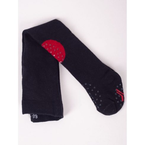 Yo Club! Pamut Harisnyanadrág csúszásgátlós - Fekete Cica "Love For You" 68/74