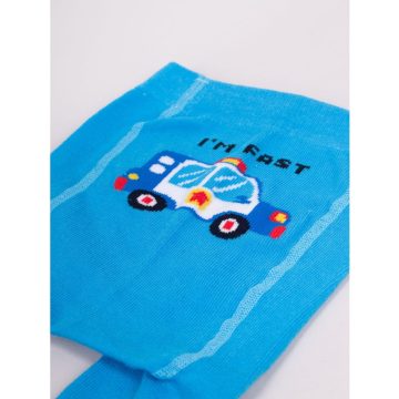   Yo Club! Pamut Harisnyanadrág csúszásgátlós - Kék Rendőrautós 68/74