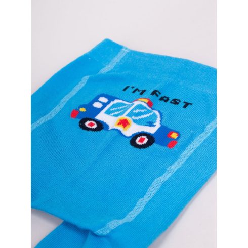 Yo Club! Pamut Harisnyanadrág csúszásgátlós - Kék Rendőrautós 68/74