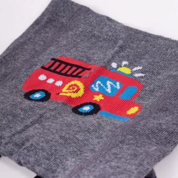   Yo Club! Pamut Harisnyanadrág csúszásgátlós - Szürke Tűzoltóautós 86/92