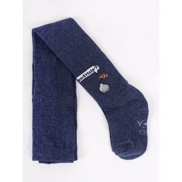   Yo Club! Pamut Harisnyanadrág csúszásgátló talppal - Kék Bombás 104/110
