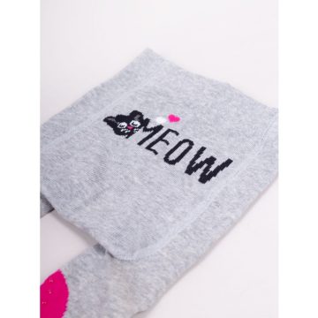   Yo Csúszásgátlós Harisnyanadrág - Szürke/Pink "Meow" 68/74