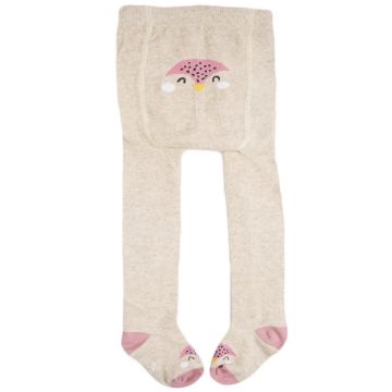   Yo Club! Pamut Harisnyanadrág csúszásgátló talppal -  Bézs Pingvin 92/98