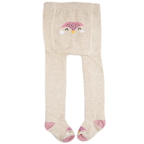 Yo Club! Pamut Harisnyanadrág csúszásgátló talppal -  Bézs Pingvin 92/98