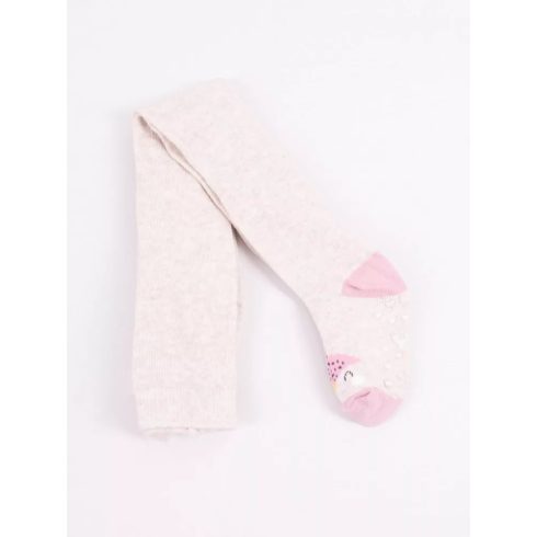 Yo Club! Pamut Harisnyanadrág csúszásgátló talppal -  Bézs Pingvin 92/98