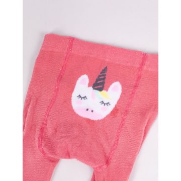   Yo Club! Pamut Harisnyanadrág csúszásgátló talppal -  Mályva/Rózsaszín Unikornis 92/98