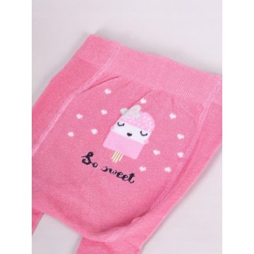   Yo Club! Pamut Harisnyanadrág csúszásgátló talppal -  Rózsaszín Jégkrémes 92/98