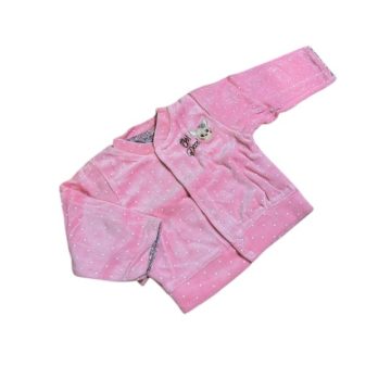   Ewa Plüss Pattentos Kocsikabát - Rózsaszín/Fehér Pöttyös Őzikés 74