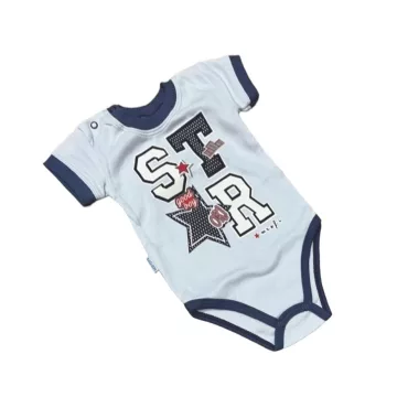 Mrofi Rövid ujjú Body - Kék "Star" - 74