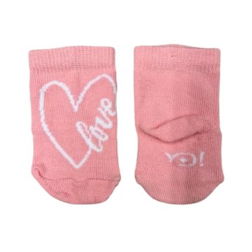   Yo Bébi Zokni Mintás zokni 3-6 - Rózsaszín"Love" 1 db-os