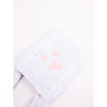   Yo Club! Pamut Harisnyanadrág - Szürke/Rózsaszín Szíves 104/110