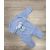 EEVI Plüss hosszú ujjú rugdalozó  - Kék Egérkés Hímzéssel 62