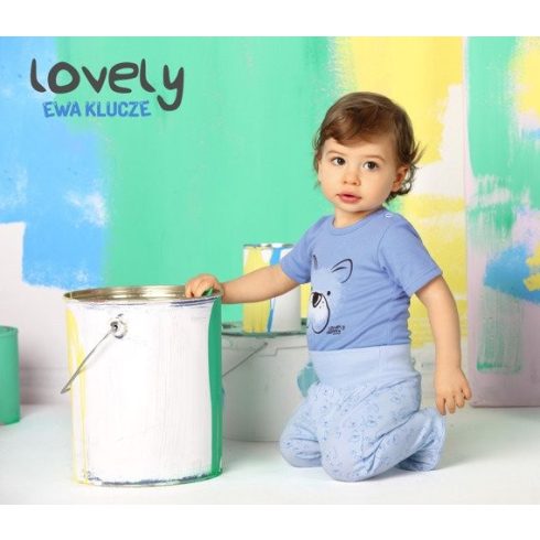 Ewa Pamut bébi nadrág  - Kék Kutyás 68