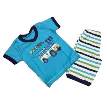 Ewa 2 Részes Nyári Pizsama - Kék Rendőrautós 80