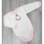 Mrofi Hosszú Ujjú Body - Fehér rózsaszín szegélyes / Pingvin 86
