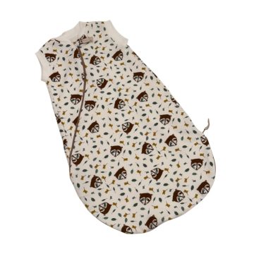   Wikids dupla pamut hálózsák - Fehér/Barna/Zöld Mosómaci 62/68