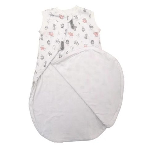 Wikids dupla pamut hálózsák - Fehér/Kék/Barna Dinó 80/86