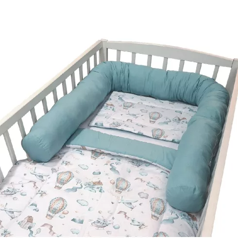 Wikids Ágyrácsvédő hengerpárna 300cm - Türkiz