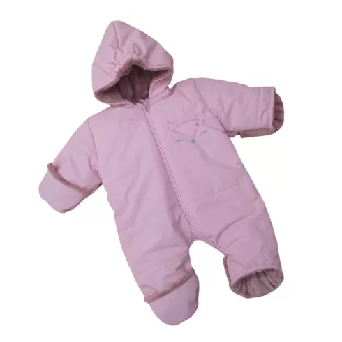 Wikids Baby overál+sál Róka hímzéssel - Rózsaszín 56/62