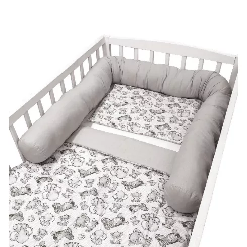 Wikids Ágyrácsvédő hengerpárna 200cm - Szürke