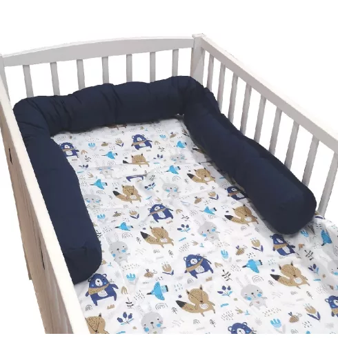 Wikids Ágyrácsvédő hengerpárna 300cm - Sötétkék