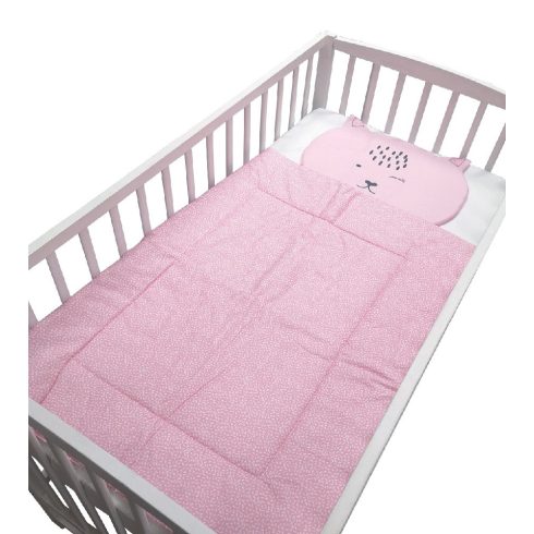 Wikids 3 részes ágynemű - Rizs mintás/ Rózsaszín Cicás