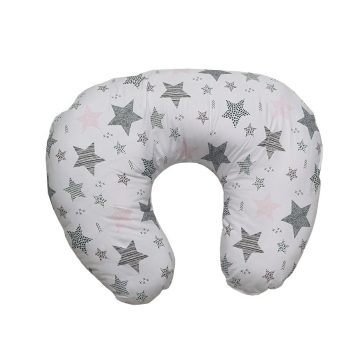   Wikids szoptatós párna HUZAT - Rózsaszín / Szürke Csillagos