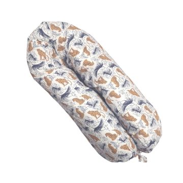   Wikids szoptatós párna HUZAT 180cm - Sötétkék / Okker leopárd