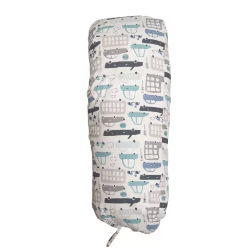 Wikids szoptatós párna  HUZAT 180cm - Szürke / Menta autós