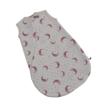   Wikids Steppelt Pamut Hálózsák - Fehér/Rózsaszín Holdas 62/68